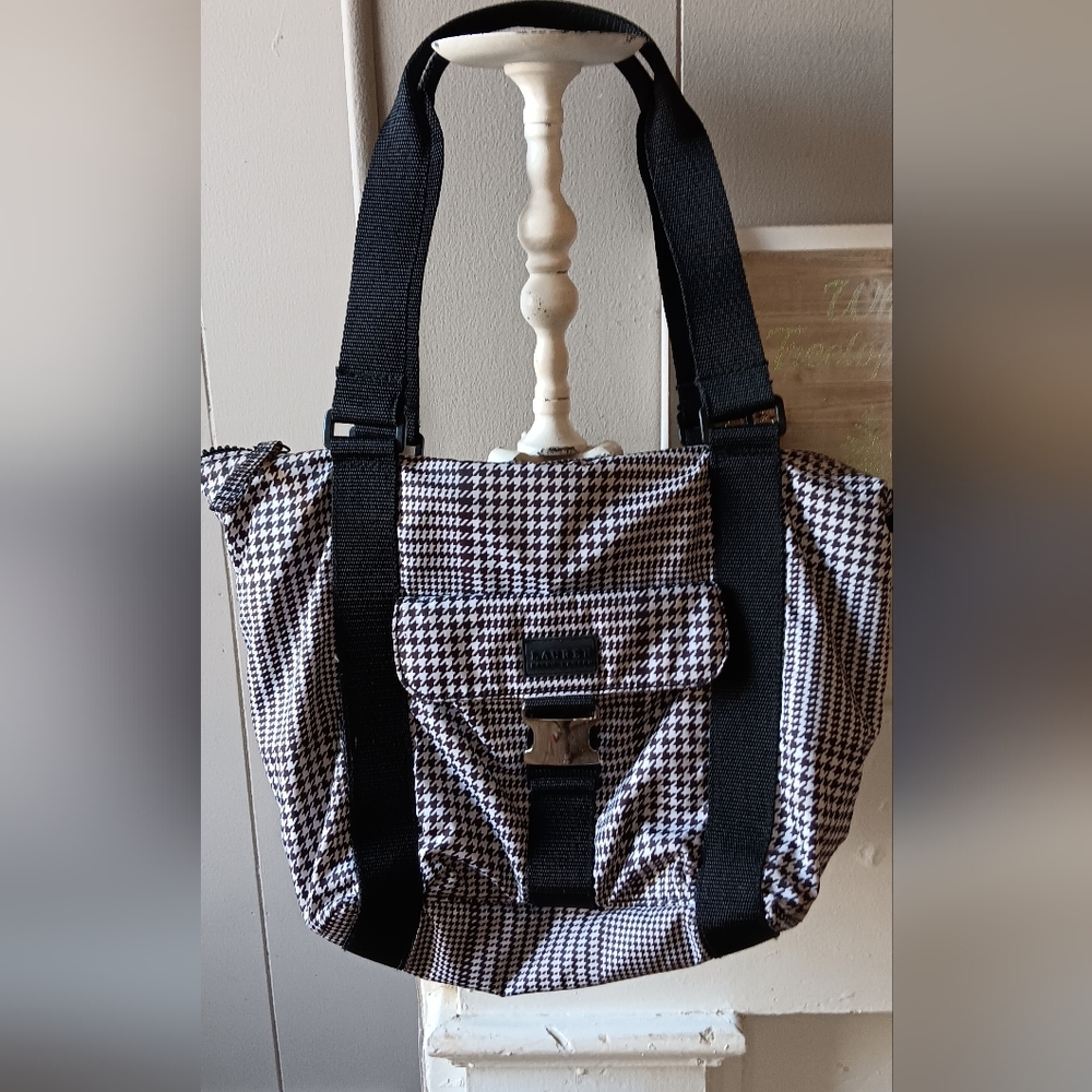 Lauren Ralph Lauren Large Cream & Black Hounds Tooth Puffer Shoulder Bag🎄